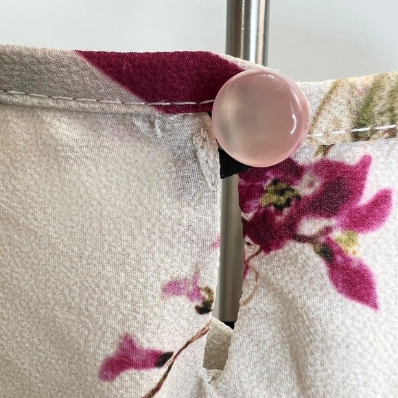 Le Mirage pink black beige floral long sleeve blouse top EU 46 - Picture 7 of 13